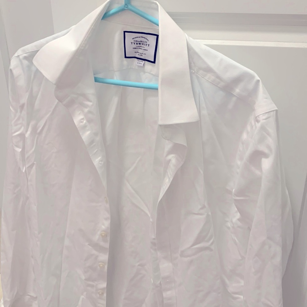 Men’s White Charles Tyrwhitt Super Slim Fit Button-down Shirt